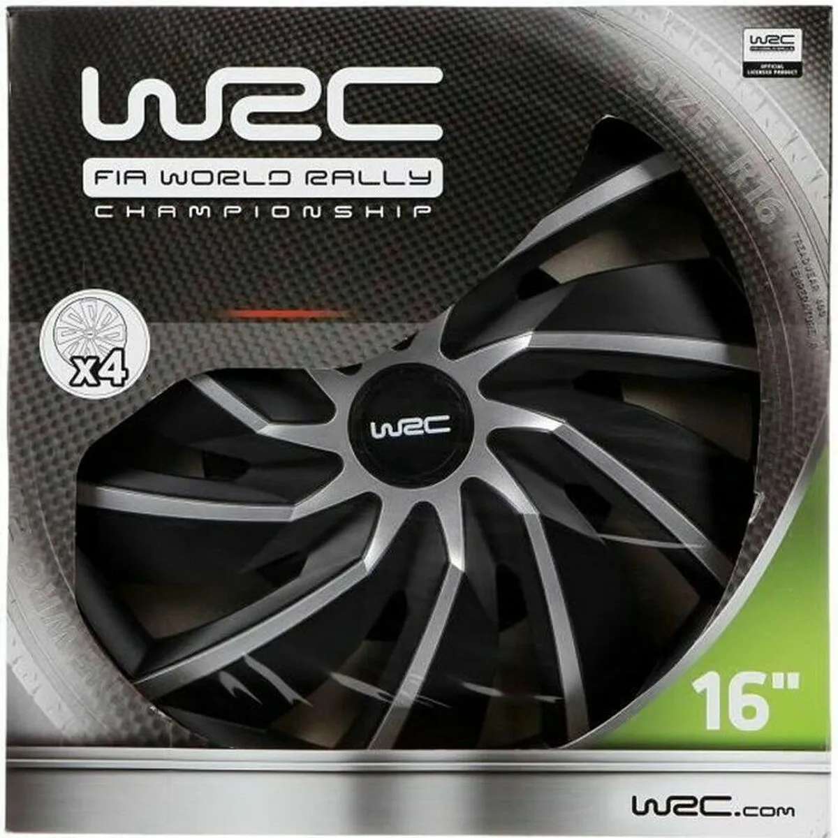Radkappe WRC WRC 4 Turbo Grau Silberfarben Matte Hinterseite 16 4 Stcke