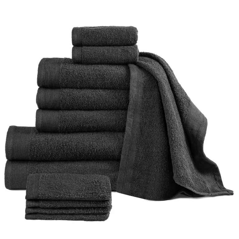 12-tlg. Handtuch-Set Baumwolle 450 g / m Schwarz