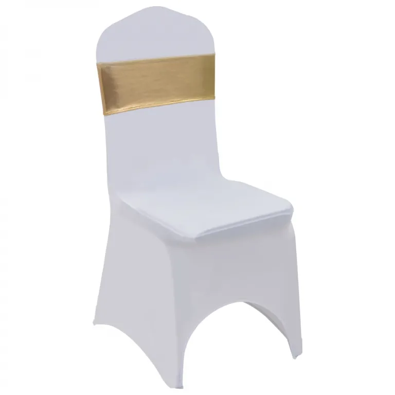 25 Stk. Dehnbare Stuhlbnder mit Diamantenschnalle Golden Stuhlbezug