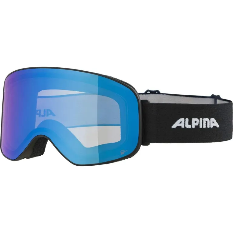 Alpina Skibrille Slope Q-Lite Blau Schwarz Matte Hinterseite Kunststoff S2