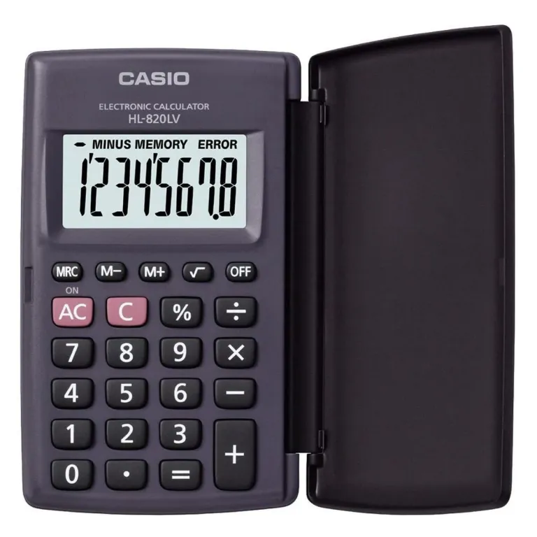 Casio Taschenrechner HL-820LV-BK Grau Harz (10 x 6 cm)