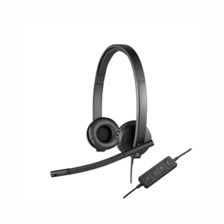 Logitech Diadem-Kopfhrer H570e Schwarz mit Mikrofon Kabel