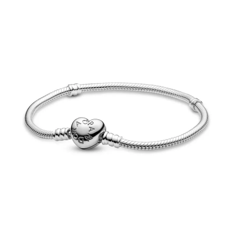 Amen Pandora Damenarmreif MOMENTS silbern 20 cm Herzverschluss