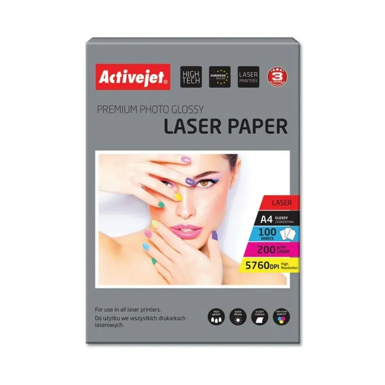 Glnzendes Photopapier Activejet AP4-200G100L A4 100 Bettlaken 21 x 29,7 cm