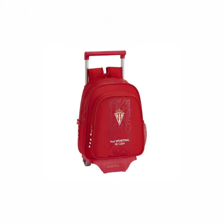 Real sporting de gijn Kinder Rucksack mit Rdern 705 Real Sporting de Gijn Rot Ergonomisch Backpack