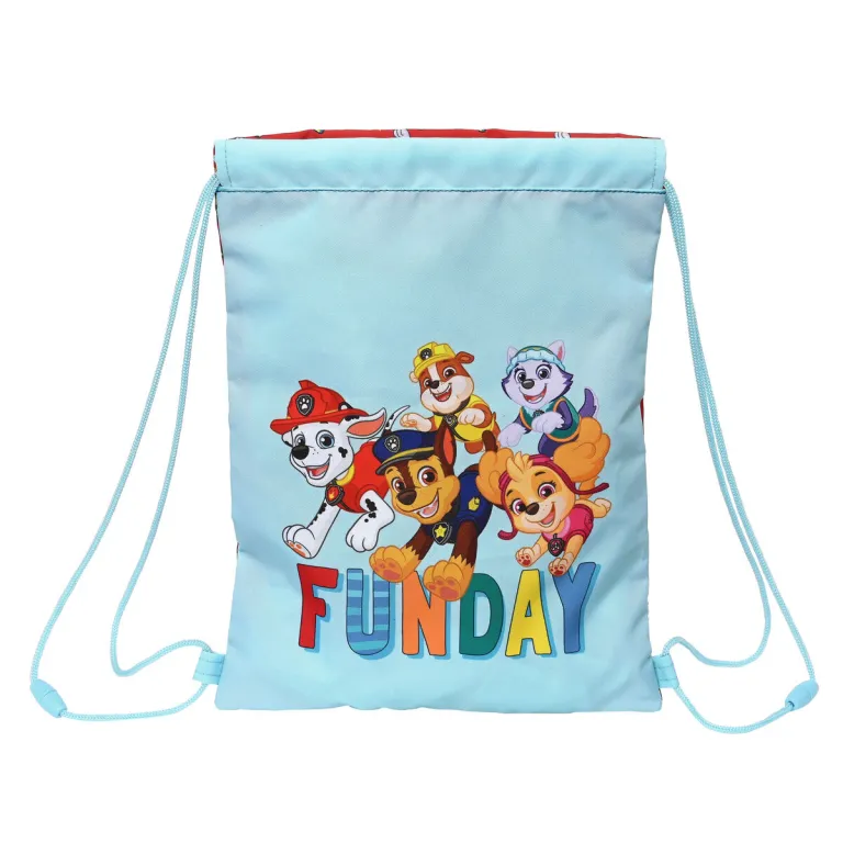 The paw patrol Rucksacktasche mit Bndern The Paw Patrol Funday Rot Hellblau 26 x 34 x 1 cm