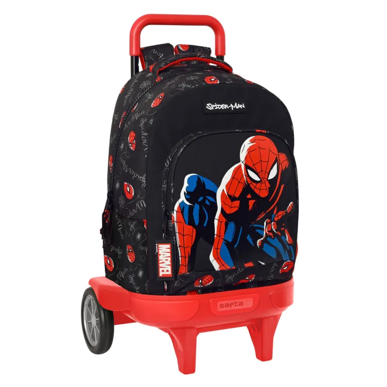 Spiderman Kinder Rucksack mit Rdern Hero Schwarz 33 x 45 x 22 cm