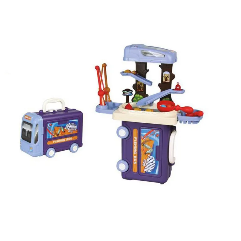 Jugatoys Koffer mit Spielzeug und Zubehr 3 in 1 Bus Fischerei 44,5 x 16 x 33 cm