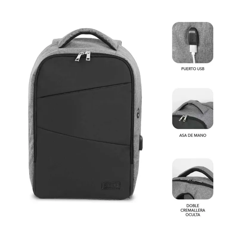 Subblim Laptoptasche SUBBP3SA1100 Schwarz 16 Zoll Rucksack