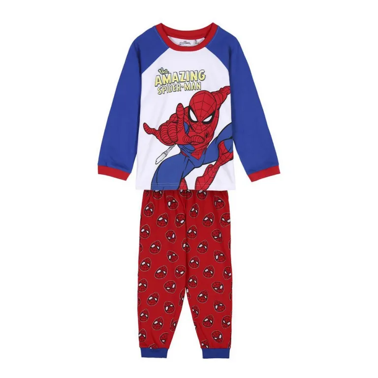 Spiderman Kinder Langarm Pyjama 2 Teiler Schlafanzug Nachtwsche Rot 86