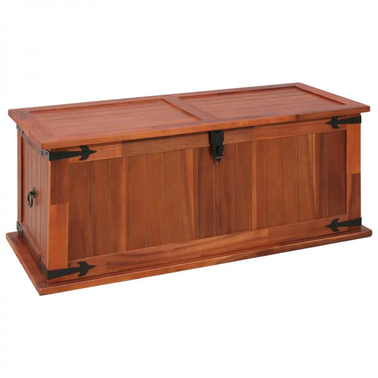 Truhe Aufbewahrungsbox Holzkiste mit Deckel 90 x 45 x 40 cm Akazien-Massivholz
