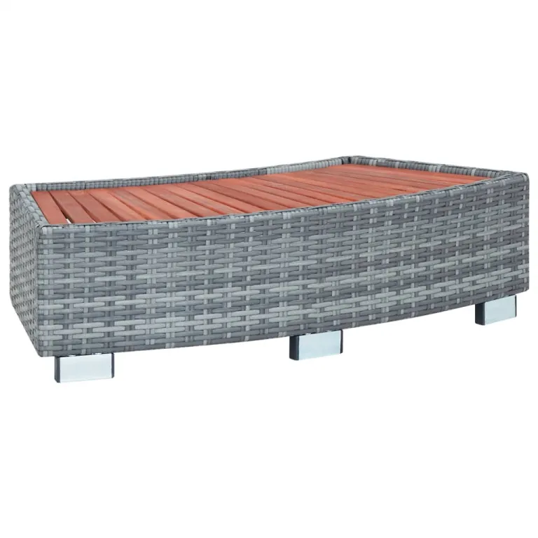 Spa-Einstiegsstufe Grau Polyrattan 924525 cm