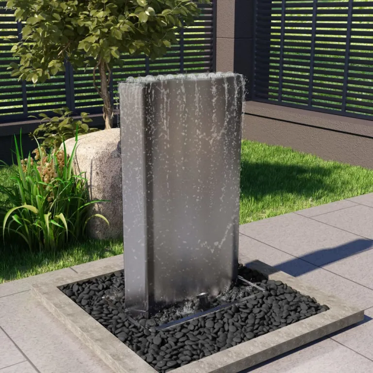 Gartenbrunnen Silbern 60,2x37x122,1 cm Edelstahl