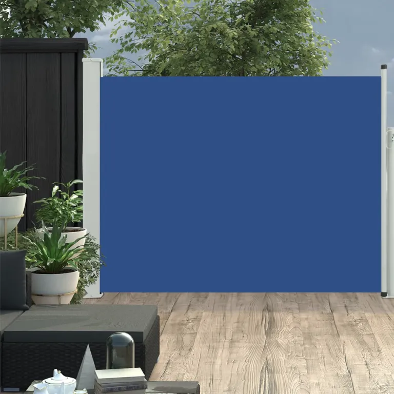 Sichtschutz Windschutz Sonnenschutz Seitenmarkise Ausziehbar 170500 cm Blau