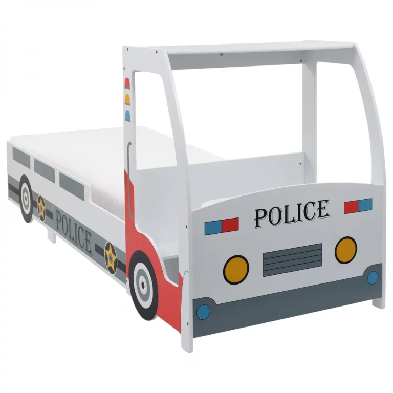 Polizeiauto-Kinderbett mit Memory-Schaum-Matratze 90200 cm