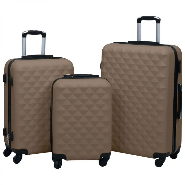 Hartschalen-Trolley-Set 3 Stk. Braun ABS