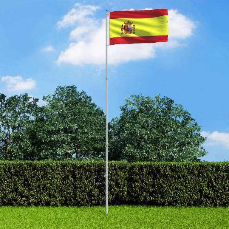 Flagge Spaniens und Mast Aluminium 6 m