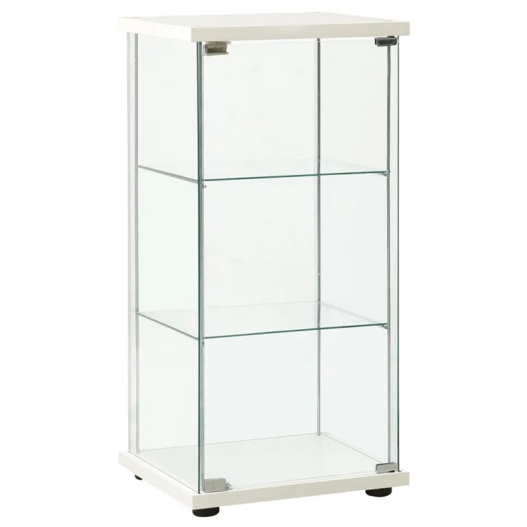 Vitrine Regal Vitrinenschrank Hartglas Wei