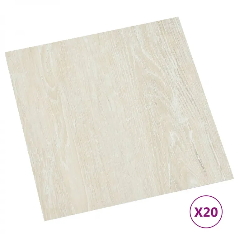 PVC Laminatbden Selbstklebend Dielen Bodenbelag Boden Fliesen 20 Stk. 1,86 m Creme Vinylboden Bodenbelag Fuboden Vinyl