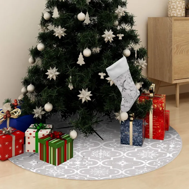 Luxus-Weihnachtsbaumdecke mit Socke Wei 122 cm Stoff