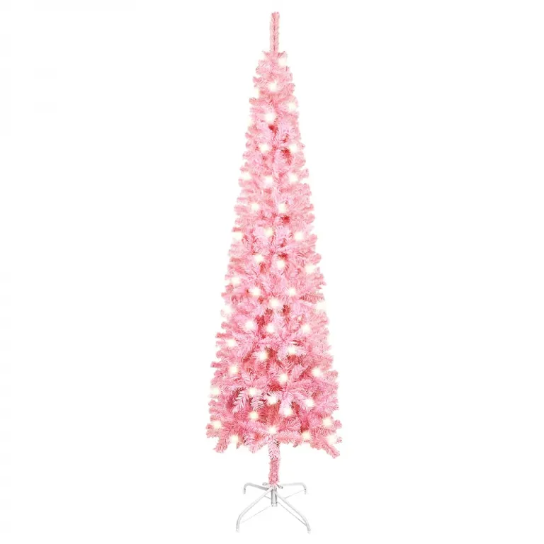 Weihnachtsbaum Schlank mit LEDs Rosa 120 cm