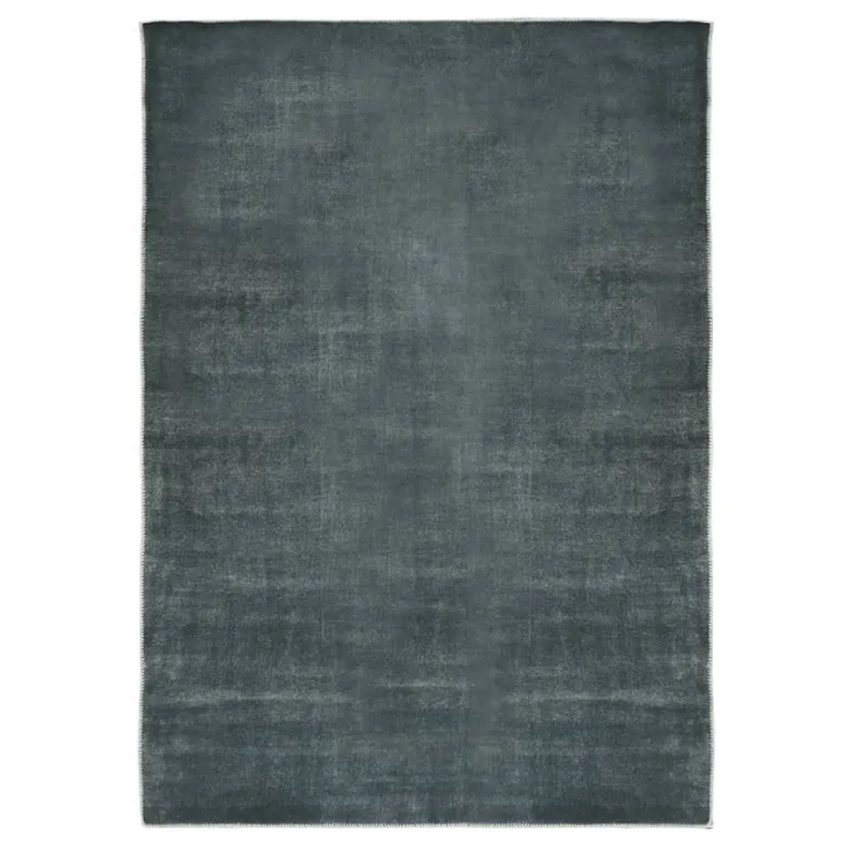 Teppich Waschbar Faltbar Grau 180x270 cm Polyester Teppich Brcke