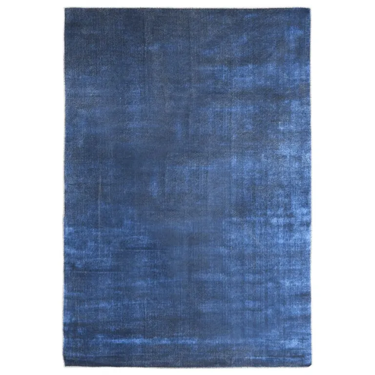 Teppich Waschbar Faltbar Marineblau 200x300 cm Polyester Teppich Brcke