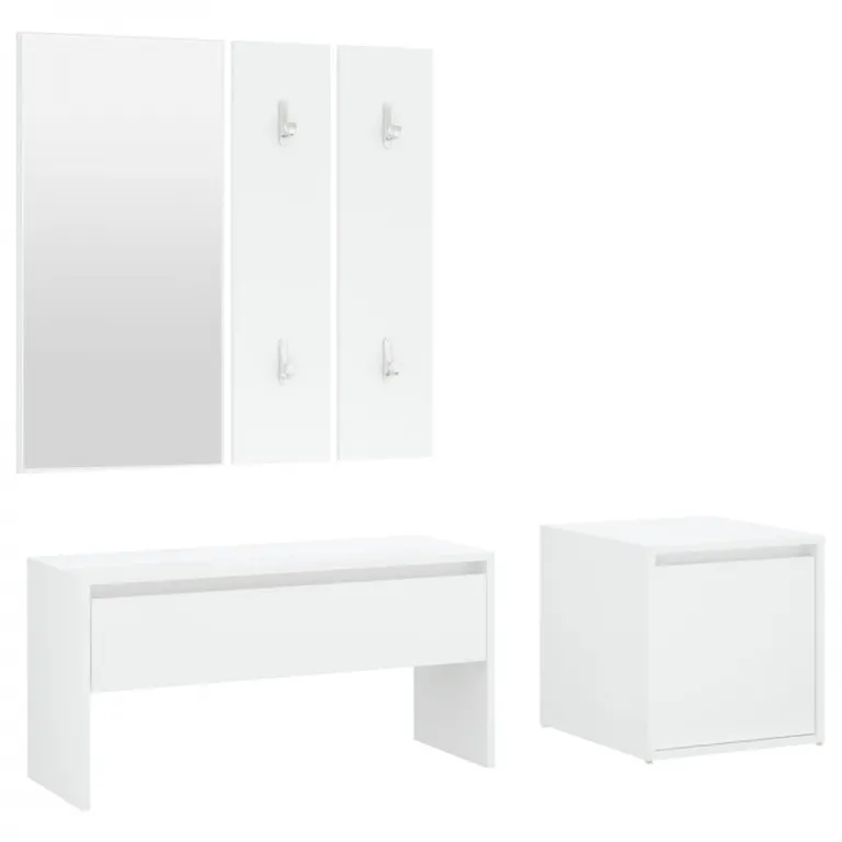 Garderobe Flurmbel Set Wei Spanplatte