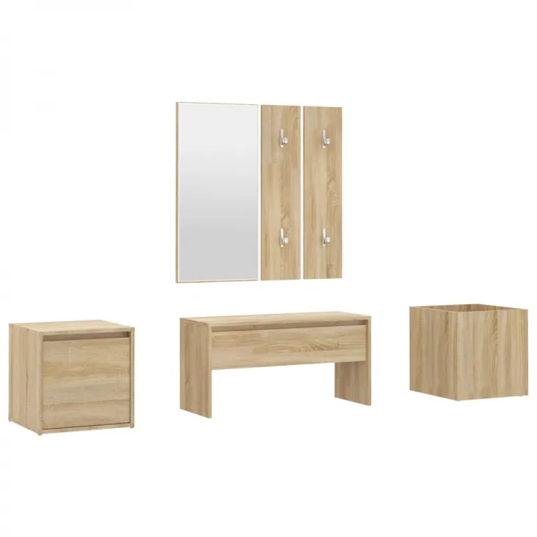 Garderobe Flurmbel Set Sonoma-Eiche Spanplatte