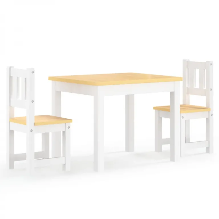 Kinder Sitzgruppe Kindermbel Set 3tlg Kindertisch 2x Stuhl Wei Beige MDF