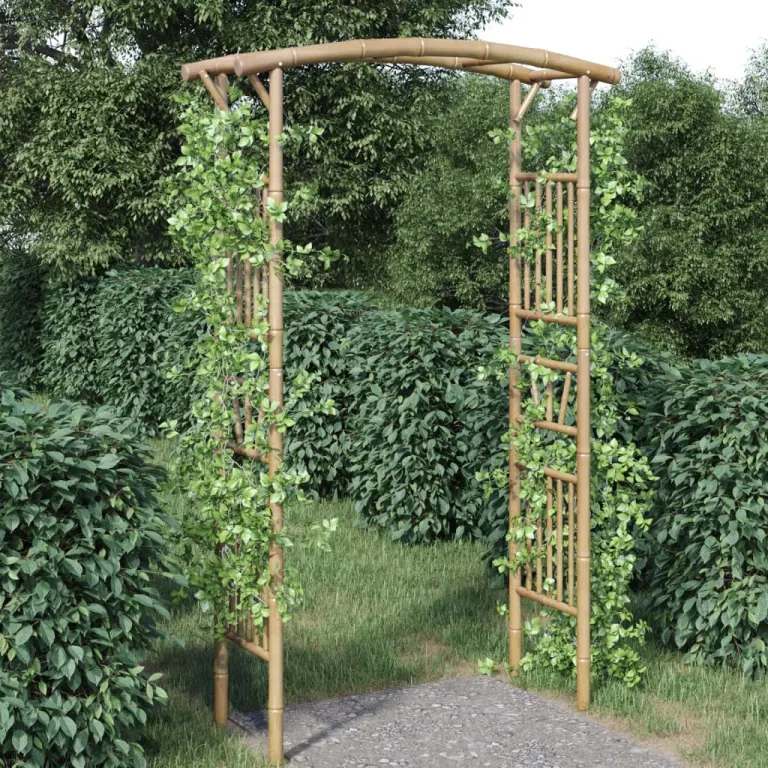Rosenbogen Bambus 118x40x187 cm Rankhilfe Durchgang Holz Garten Spalier