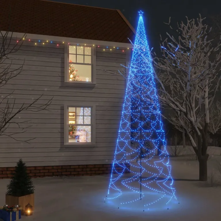 LED-Weihnachtsbaum mit Erdngeln Blau 3000 LEDs 800 cm