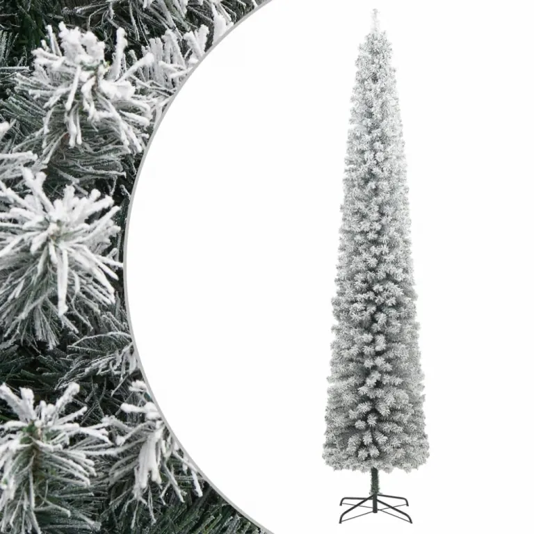 Weihnachtsbaum Schlank mit Stnder Beschneit 270 cm PVC