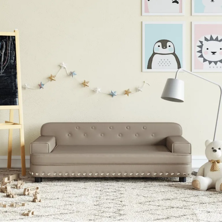 Kindersofa Cappuccino 90x53x30 cm Kunstleder Kindercouch Kindermbel Kinderzimme