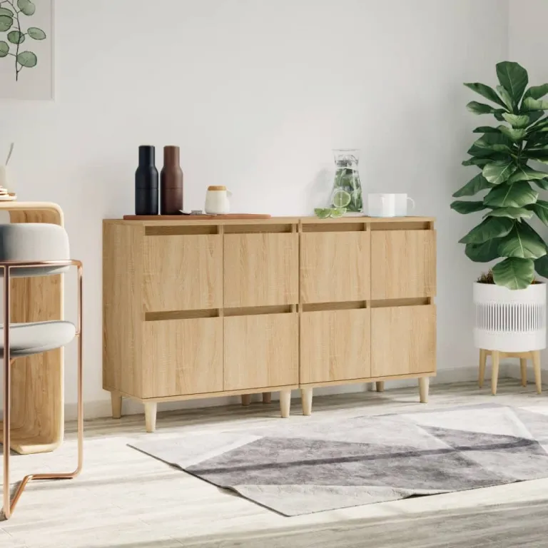 Sideboards 2 Stk. Sonoma-Eiche 60x35x70 cm Spanplatte Kommode