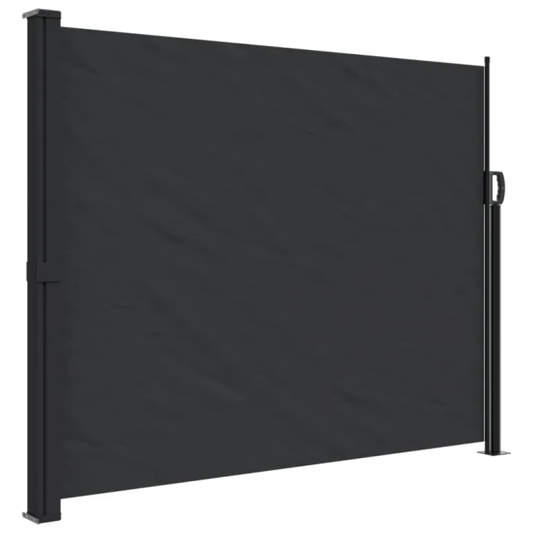 Seitenmarkise Ausziehbar Schwarz 170x300 cm Sichtschutz Blendschutz Windschutz