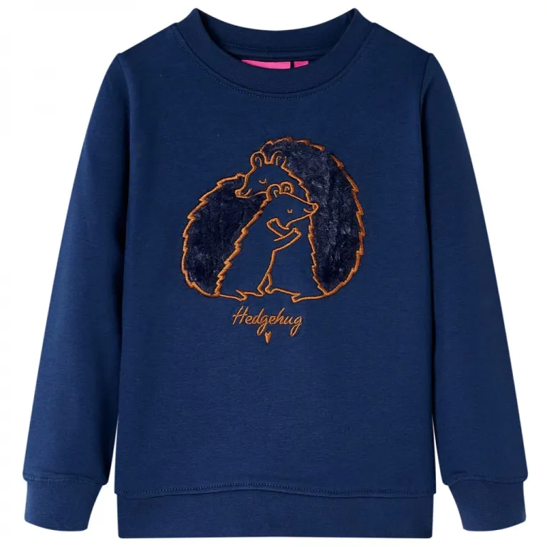Kinder-Sweatshirt mit Umarmenden Igeln Marineblau 140