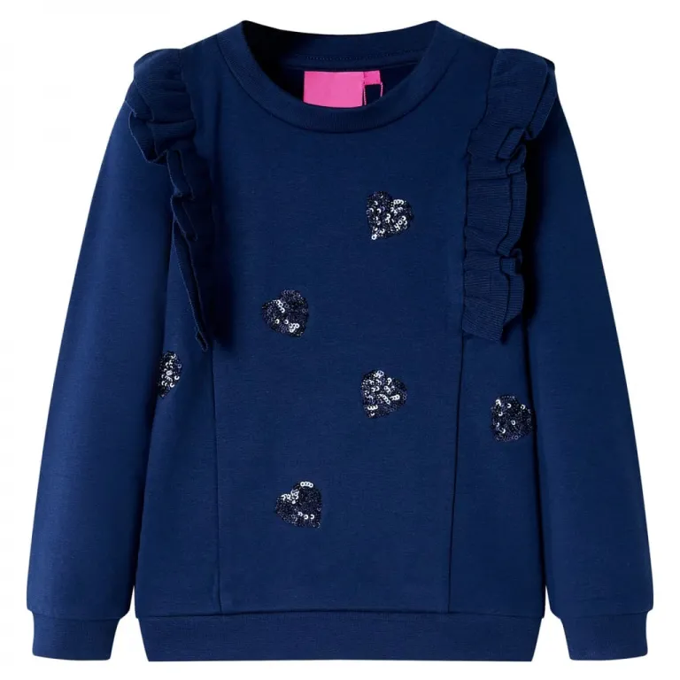 Kinder-Sweatshirt Marineblau 128