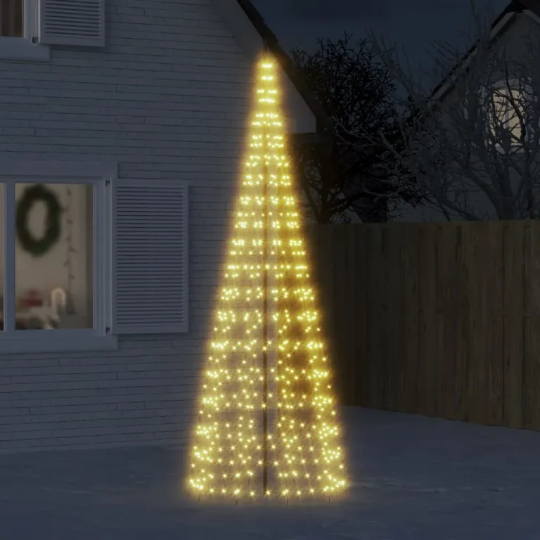 LED-Weihnachtsbaum fr Fahnenmast 550 LEDs Warmwei 300 cm Auenbereich