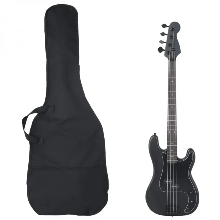 E-Bass fr Anfnger mit Tasche Schwarz 4/4 46