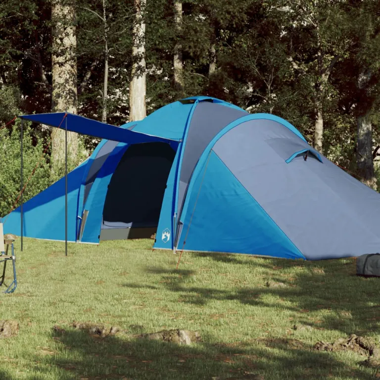 Zelt Campingzelt Familienzelt Freizeitzelt 6 Personen Blau 576x238x193 cm 185T T