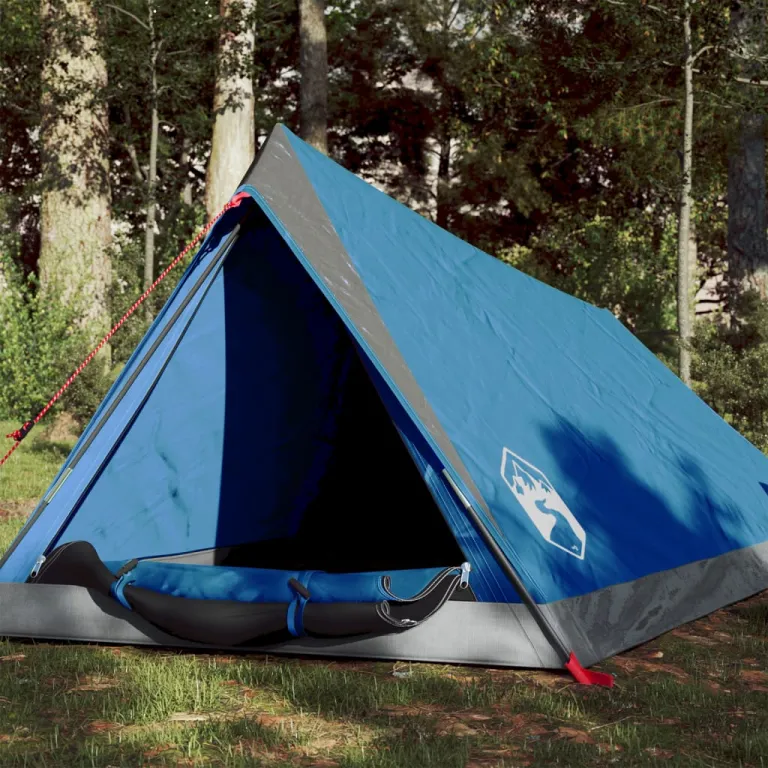 Campingzelt 2 Personen Blau 200x120x88/62 cm 185T Taft