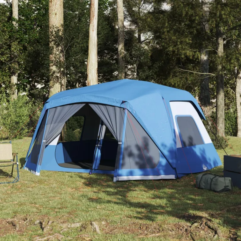 Zelt Campingzelt Familienzelt Freizeitzelt Blau 443x437x229 cm
