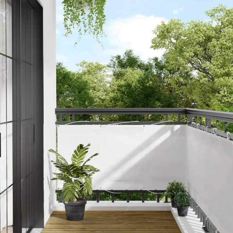 Balkon-Sichtschutz Wei 75x700 cm 100 % Polyester-Oxford