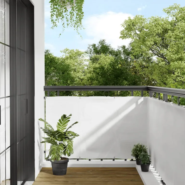 Balkon-Sichtschutz Wei 90x1000 cm 100 % Polyester-Oxford