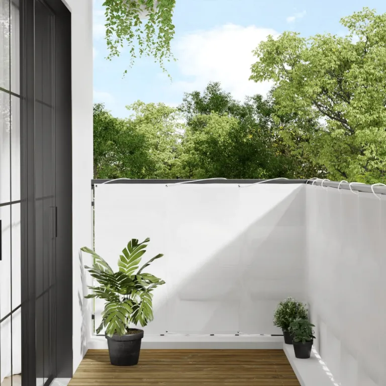 Balkon-Sichtschutz Wei 120x700 cm 100 % Polyester-Oxford
