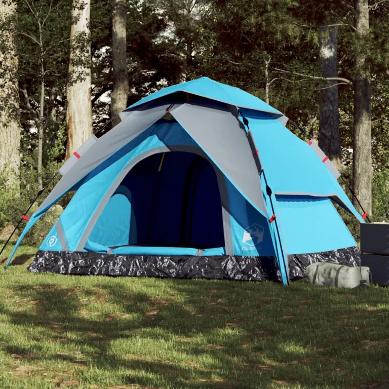 Kuppel-Campingzelt 5 Personen Blau Quick Release