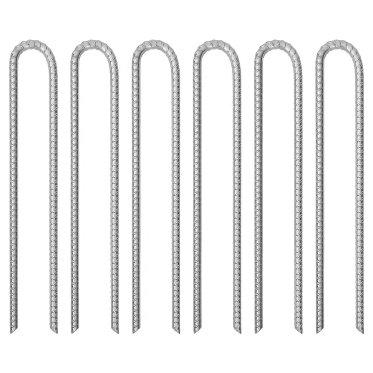 Zeltheringe 6 Stk. U-Form 41,5 cm 12 mm Verzinkter Stahl