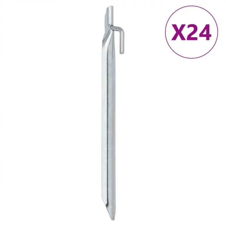 Zeltheringe 24 Stk. V-Form 24 cm 20 mm Verzinkter Stahl