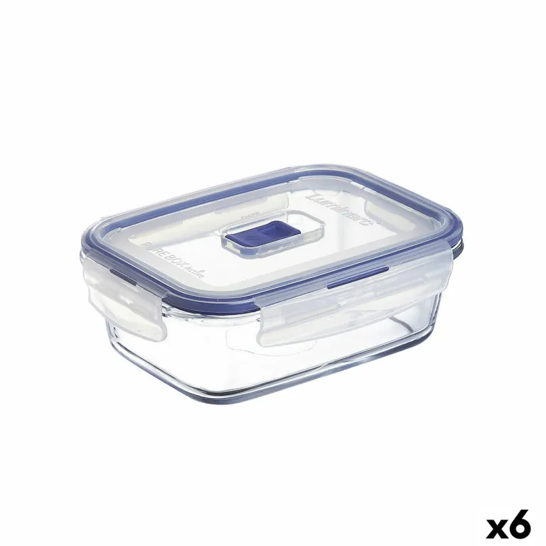 Lunchbox hermetisch Luminarc Pure Box Active 16 x 11 cm 820 ml zweifarbig Glas 6 Stck